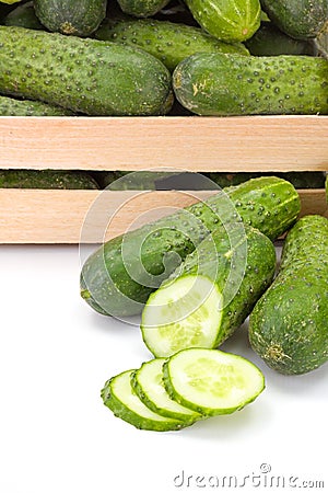 Macro of fresh cucumbers (Cucumis sativus) Stock Photo