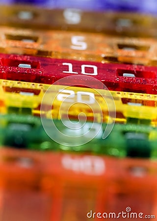 Macro Fuses - Narrow Focus Stock Photo