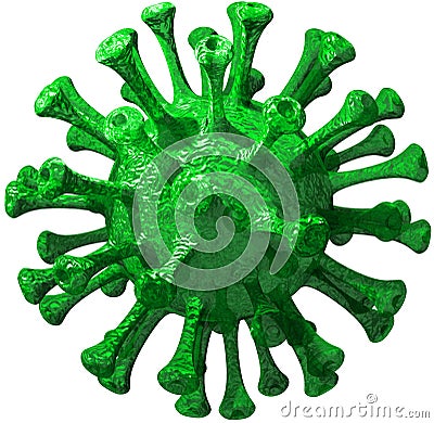 Green coronavirus cell macro Stock Photo