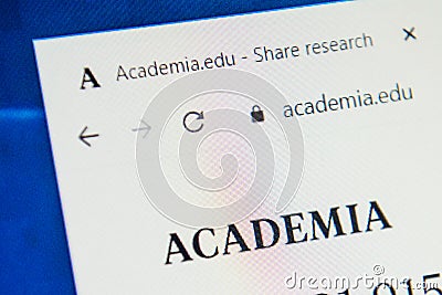 Academia.edu Web Site. Selective focus. Editorial Stock Photo