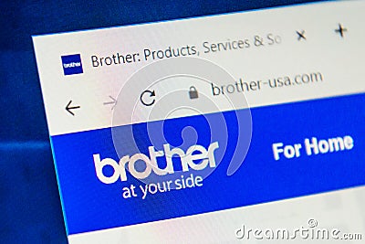 Brother-usa.com Web Site. Selective focus. Editorial Stock Photo