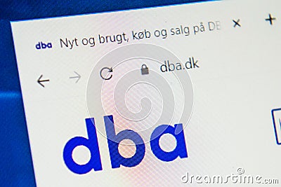 Dba.dk Web Site. Selective focus. Editorial Stock Photo