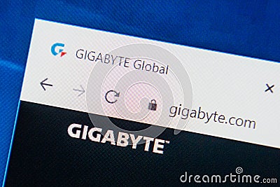 Gigabyte.com Web Site. Selective focus. Editorial Stock Photo