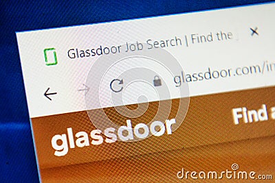 Glassdoor.com Web Site. Selective focus. Editorial Stock Photo