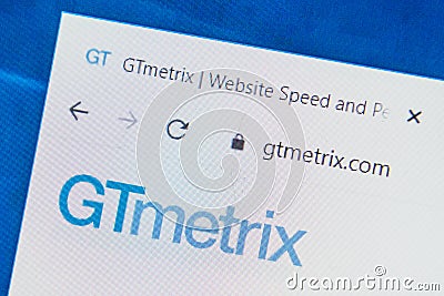 Gtmetrix.com Web Site. Selective focus. Editorial Stock Photo
