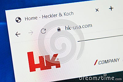 Heckler koch Web Site. Selective focus. Editorial Stock Photo