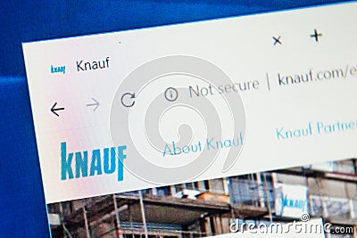 Knauf Web Site. Selective focus. Editorial Stock Photo