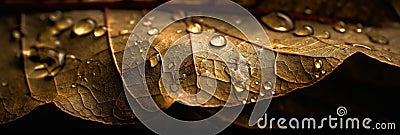 A macro image of a leaf surface, with tiny droplets of water creating a textured, almost crystalline effect, concept of Stock Photo