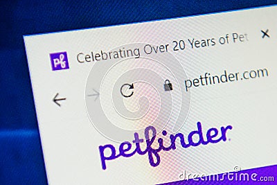 Petfinder.com Web Site. Selective focus. Editorial Stock Photo