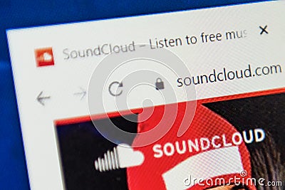 Soundcloud.com Web Site. Selective focus. Editorial Stock Photo