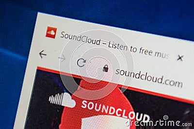 Soundcloud.com Web Site. Selective focus. Editorial Stock Photo