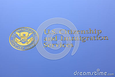 Macro image of U.S. Department of Homeland Security Logo Editorial Stock Photo