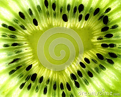 Macro Kiwi Fruit Center Stock Photo