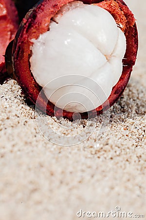 Macro Of Mangosteen Stock Photo