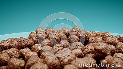 MACRO: Many chocolate balls on a blue background Stock Photo
