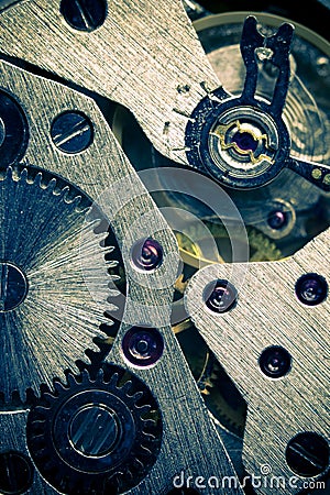 Macro Mechanical Gear Background Stock Photo