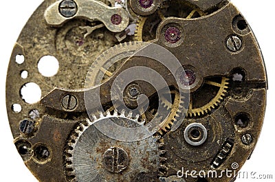 Macro mechanical gear background Stock Photo