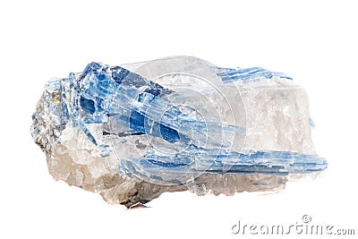 Macro mineral stone Kyanite a white background Stock Photo