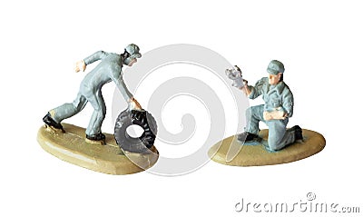 Macro miniature mechanics with equipment Stock Photo