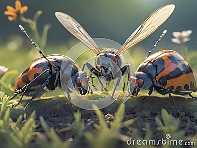 Macro Miracles. Exploring the Intricacies of Tiny Bugs Stock Photo