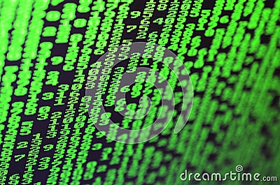 Macro of password selection on the monitor of the office computer. The concept of hacking the protection of a personal data keeper Stock Photo