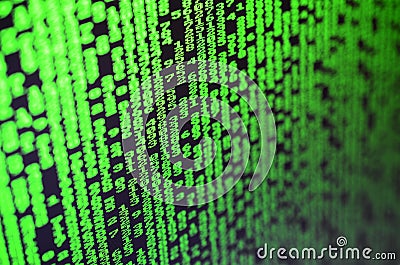 Macro of password selection on the monitor of the office computer. The concept of hacking the protection of a personal data keeper Stock Photo