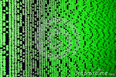 Macro of password selection on the monitor of the office computer. The concept of hacking the protection of a personal data keeper Stock Photo