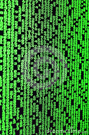Macro of password selection on the monitor of the office computer. The concept of hacking the protection of a personal data keeper Stock Photo