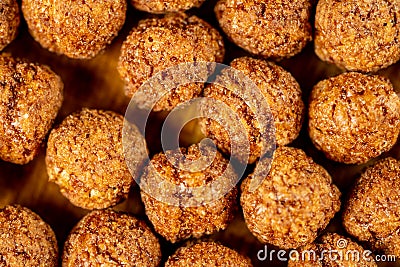 Macro photo of cocoa chocolate balls Stock Photo