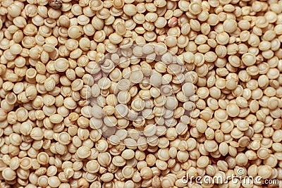 Macro photo couscous. Yellow grains of wheat grits, cuscus, semolina, universal porridge for breakfast. Stock Photo