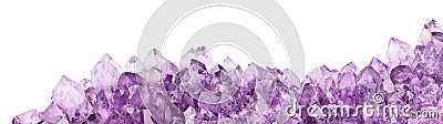 Isolated amethyst light crystals long stripe Stock Photo