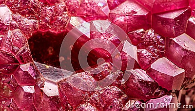 macro photo of ruby texture with crystal structure Stock Photo