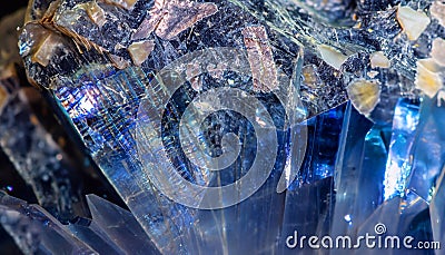 macro photo of sapphire texture with crystal structure Stock Photo