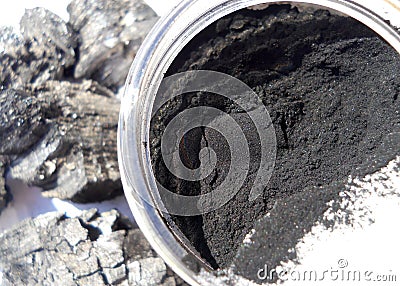 Macro Photograph of Charcoal Powder Stock Photo