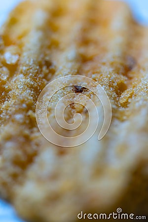 Macro Photograph of a cheddar potato chip Stock Photo