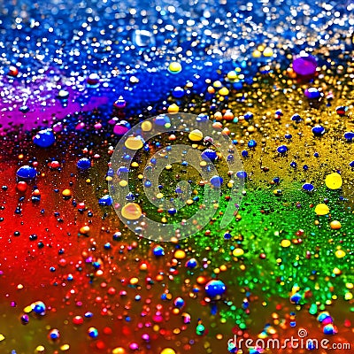 A macro photograph of colorful ink drops blending and diffusing in water, creating abstract patterns1, Generative AI Stock Photo