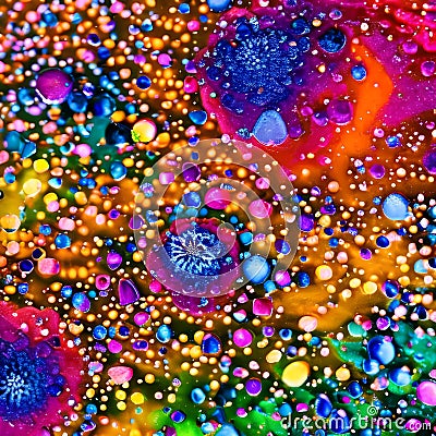 A macro photograph of colorful ink drops blending and diffusing in water, creating abstract patterns4, Generative AI Stock Photo