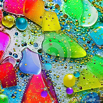 A macro photograph of colorful ink drops blending and diffusing in water, creating abstract patterns3, Generative AI Stock Photo