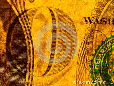 Macro photograph of a one dollar bill. Money shots Stock Photo