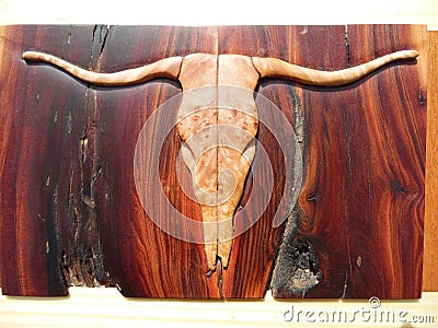 Macro Photograph of Steer Skull Inlay Stock Photo