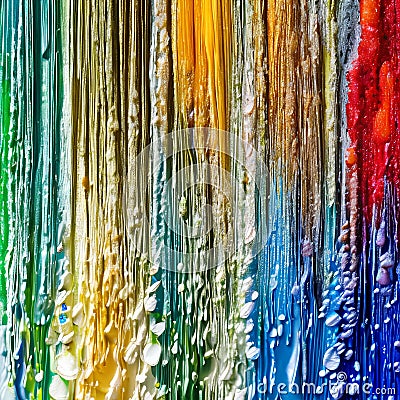 A macro photograph of vibrant watercolor paints blending and mixing, creating a captivating display of color and texture3, Gener Stock Photo