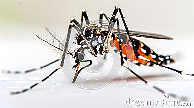 Macro photography of an arthropod pest insect on a white surface Stock Photo