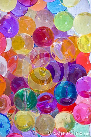 Shiny water gel balls. Abstract background. Stock Photo