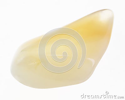 polished yellow moonstone gem on white Stock Photo
