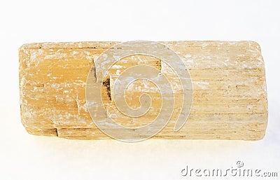 raw gypsum ( selenite ) stone on white Stock Photo