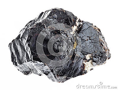 rough sphalerite (zinc blende) stone on white Stock Photo