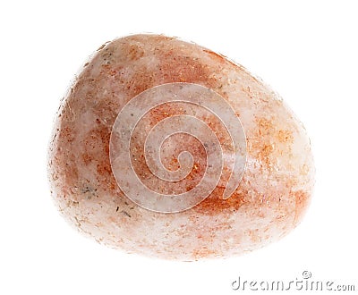 tumbled Oregon sunstone gemstone on white Stock Photo