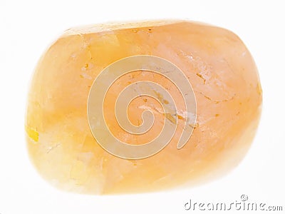 tumbled stilbite gem stone on white Stock Photo