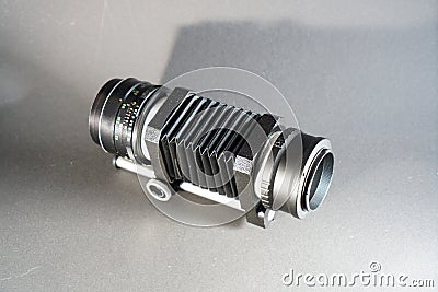 Macro photography and photomicrography, a bellows device is very helpful and almost indispensable Stock Photo