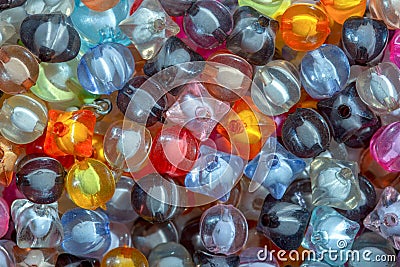 Macro photography of some translucent colorful beads Stock Photo